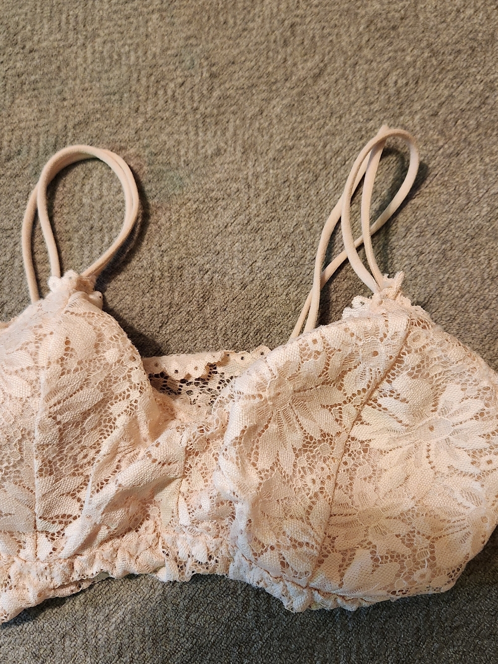 Lightly Padded Lace Bralette in Soft Blush Small